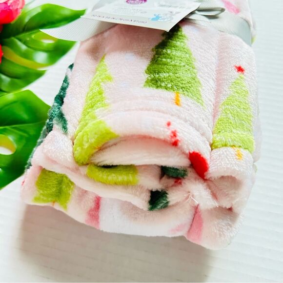 Parent's Choice Holiday Unicorns Plush Baby Blanket, 30" x 36" Pink - NEW - Picture 3 of 7